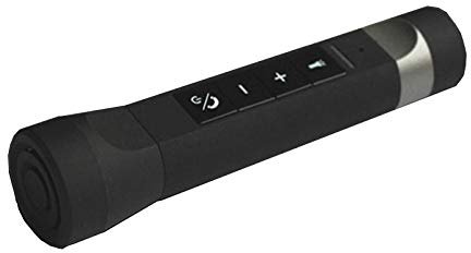 Mini Bluetooth Altavoz linterna LED para bicicleta,DINOWIN Multi-función Altavoz Portatil Paratarjeta TF,Reproductor de MP3, SOS de carga Luz, Radio FM (Negro)