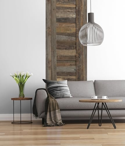 Komar Vlies Fototapete LODGE | 100 x 280 cm | Tapete, Wand Dekoration, Holzoptik, Holzwand, Holz, Holzbrett, Schlafzimmer, Wohnzimmer | 155-DV1