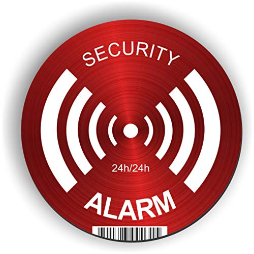 imaggge - Placa rígida de alarma – Con “Security Alarm” – Redonda, de 15 cm – Ultrarresistente – Aluminio (sin PVC) – Para indicar un sistema de monitoreo/cámara – para pared, poste y valla