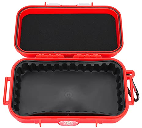 Demeras Stoßfeste Tragebox Outdoor Survival Stoßdichte wasserdichte Aufbewahrungsbox Luftdichter Trageboxbehälter(rot)