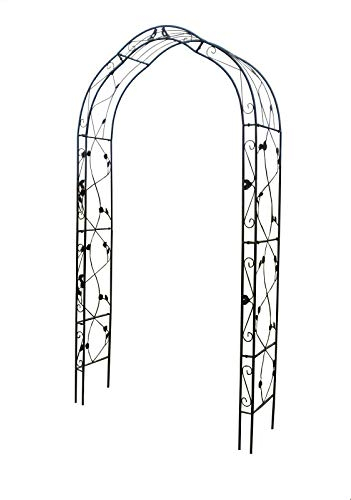 Defacto XXL Rosenbogen aus Metall in Schwarz 250 x 39 x 150 cm (HxTxB), Torbogen, Rankbogen, Rostfrei DF-RB049