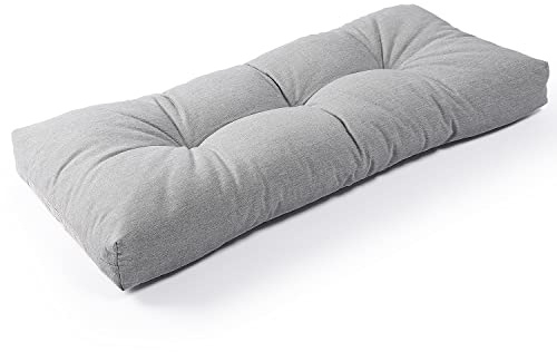 SUNROX rutschfeste Bankauflage mit Memory-Schaum, 122x 41x10 cm, Grau meliert–Lichtecht & wasserabweisend, langlebiges, extra Dickes Sitzkissen für Gartenbank/Gartenstuhl, Outdoor Indoor Bankpolster