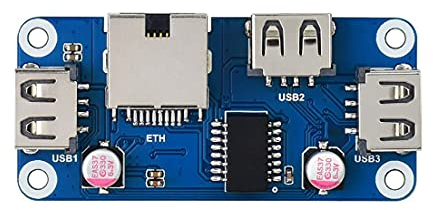 Ethernet/USB HUB HAT (B) for Raspberry Pi Series Board, with 1x RJ45 Ethernet Port, 3X USB 2.0 Ports, Plug-and-Play