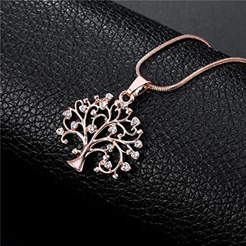 zxcs Collana dell'albero della Vita per Le Donne in Oro Argento Colore Corto Choker Piccolo Cristallo Femminile Ciondolo Collana Gioielli 2021 Regalo Festa