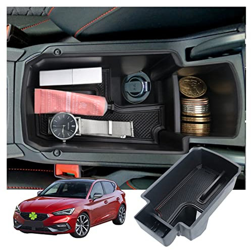 Ruiya Kompatibel mit Seat Leon MK4 | Cupra Formentor 2020-2024 2025 Mittelkonsole Aufbewahrungsbox, Armlehne Organizer Tray Mittelarmlehne Handschuhfach Organizer Ablagefach Seat Leon Zubehör