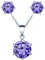 Yumilok-Collana con ciondolo semplice da donna con zirconi esagonali S925 Collana con ciondolo in argento sterling con zirconi alla moda e squisita (viola chiaro)