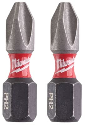 Milwaukee Shockwave Impact Duty PH Phillips Screwdriver Bits - PH1 x 25mm (2 Pack)