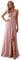 Ever-Pretty Robe Demoiselle d'honneur Femme Longue Fendue Col V Mousseline de Soie sans Manche A Line Chic Rose poussiéreuse 36