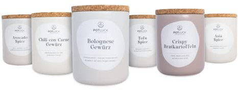 POTLUCK | Dinner Party 6er Set | Gewürzmischungen im Keramiktopf | Vegan, glutenfrei und mit natürlichen Inhaltsstoffen