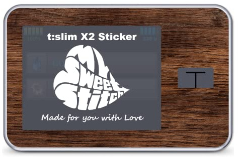 MySweetStitch Pumpen-Sticker für Tandem t:slim X2 Wood Dark | Individueller Look, passgenauer Zuschnitt, wasserabweisendes Premium-Vinyl, Schutz vor Kratzern