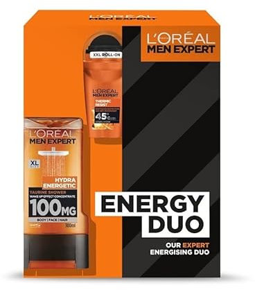 L'Oreal Men Expert Energy Duo Gift Set - 1x Hydra Energetic Shower Gel, 1x Thermic Resist Anti-Perspirant Roll On Deodrant