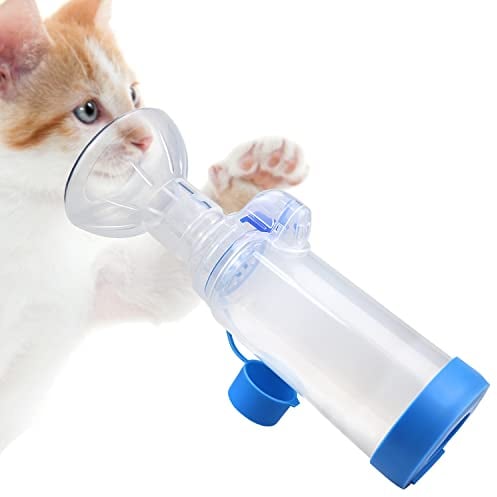 Kammer für Haustiere Inhalator Abstandshalter für Katzen- oder Hunde-Handabstandshalter mit exklusiver Atemanzeige (Maske für Katzen)