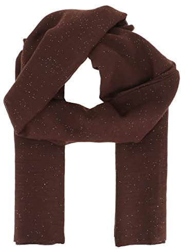 Braun Damen Schal Tuch Pailletten 20% Baumwolle 80% Viskose - Langer und Rechteckiger Maxi Schal 180cm x 70cm - Glitzernder Original Tücher Modern und Modisch - Hochzeit Stola