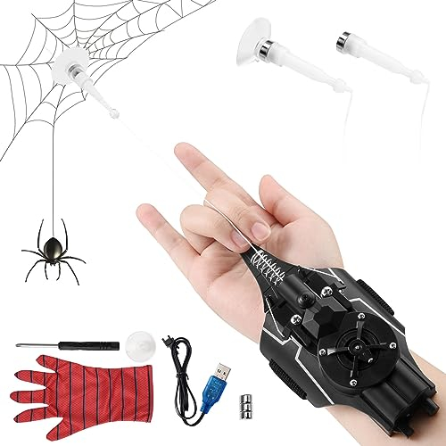 Towwoo Spider Web Shooter, Launcher Handschuh Spider Cosplay Handschuh 3m Launcher Handgelenk Spielzeug Set Elektrischer Automatische Kabelwicklung (Mormal)
