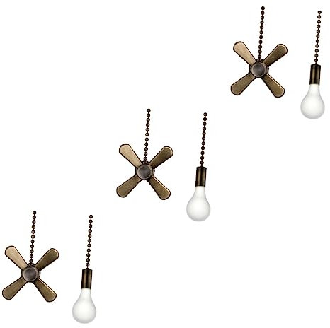 DOITOOL 3stücke Metal Zugkette Für Deckenventilatoren Und Lampen Hochwertige Deko Retro-design Vielseitig Einsetzbar Für Wohnräume Für Licht Und Ventilation Geeignet