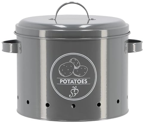 Esschert Design Vorratsdose Kartoffeln Anthrazit Dose grau Kartoffeltopf Küche