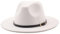 HEYANN Fedora Hut Damen Herren mit breiter Krempe Klassische Filzhut Herren Jazz Cap mit Gürtelschnalle Filz Unisex Trilby-Hut Panama Hut für Damen (L, Weiß)