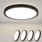 ZMH Deckenlampe LED Deckenleuchte Flach - 4ER Badezimmerlampe 15W Neutralweiß Ø22cm Badezimmer Deckenbeleuchtung Schlafzimmerlampe IP44 Wasserdicht Badlampe Rund Flurlampe Schwarz für Bad Schlafzimmer
