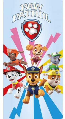 BrandMac Paw Patrol Handtuch aus 100 % Baumwolle, 140 x 70 cm, Kinder-Badetuch, ultraweich & großes Handtuch für Mädchen & Jungen, Kleinkind-Strandtücher zum Schwimmen