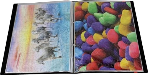 EXXO by HFP Puzzlebox, Schwarz, Puzzle-Aufbewahrungsmappe, Polypropylen, Gummizug, 20 Hüllen à 500 Teile oder weniger, 380 mm x 550 mm, Puzzle Mappe