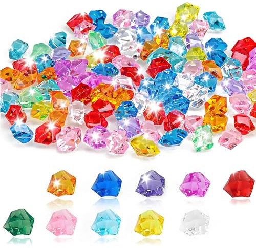 Guidre 400 Gemstones for Children, Glass Stones, Blue, Decorative Crystal Stones