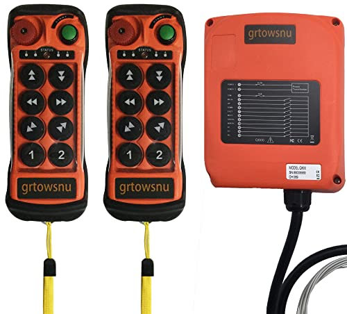 Télécommande de grue sans fil à 8 boutons 12V 24V pour pont roulant Pont roulant Grue à portique Grue industrielle Palan électrique Emetteur et récepteur radio Q800