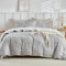 Tokokimo Housse de Couette 240 x 260 avec 2 Taies d'oreiller 65x65 cm - Motif de Branche réversible - Parure de lit 240 x 260-100% Microfibre Parure Couette avec Fermetures éclair, Gris Blanc