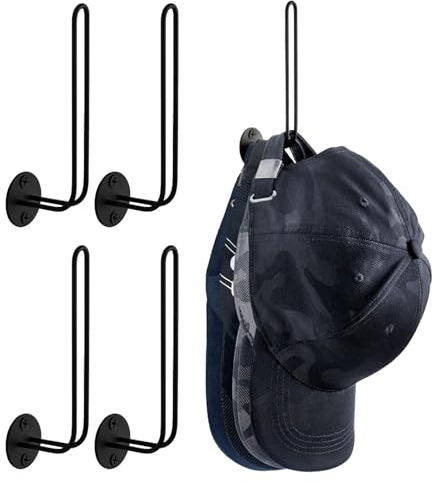 EACHPT 4 Pezzi Porta Cappelli,Portacappelli per Berretti da Baseball,Cappelliera Organizzatori Armadio,Appendi Cappelli da Parete Adatto a Molti Tipi di Cappelli