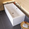 ECOLAM Grande baignoire rectangulaire Tami 200x90 cm + tablier | Ideal pour deux | garniture de vidage + pieds et silicone