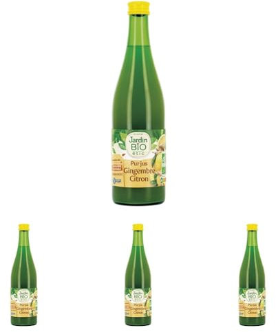 Jardin BiO étic - Pur jus gingembre citron - bio - Salé - Certifié AB - Bouteille de 50cl (Lot de 4)