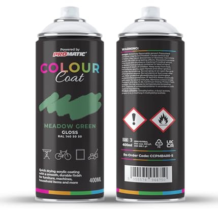 Colour Coat Pro-Matic Mountain Meadow Green Gloss RAL 140 50 50 Aerosol Spray Paint 400ml (1)