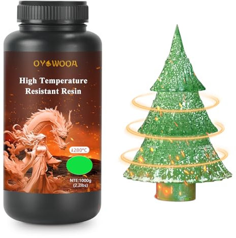 Resin 3D Drucker 1000g Hochtemperaturbeständiges 3D Druckerharz Bis zu 280°C Flüssigphotopolymer Resin für LCD/SLA/DLP-3D-Drucker (Hellgrün)