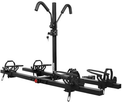 MEEVIZ Ebike Racks para enganche de remolque, 2 portabicicletas para coche, camión, SUV, RV, remolque, soporte de bicicleta para neumáticos gruesos, bicicletas de montaña, bicicletas eléctricas,
