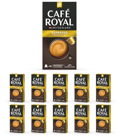 Café en Capsules Aluminium - Café Royal Pro | 10 x 10 soit 100 Dosettes - Saveur Espresso - Compatibles avec les Machines à café Nespresso®* Alu à usage Domestique