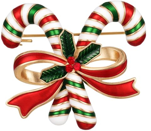 Yowivon Weihnachtsbroschen für Frauen, Kristallbrosche mit Funkelnden Strasssteinen, Schmuck-Anstecknadel als Geschenk für Mädchen, Weihnachtsbaum, Kranz, Schneeflocke, Engel, Zuckerstange