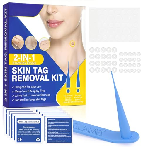 YUPZAR Stielwarzen Entferner,warzen entfernen,3 In 1 Skin Tag Entfernen Schnell Kit,Sicher für Für Gesicht,Hals und Körper,hautanhängsel entfernen