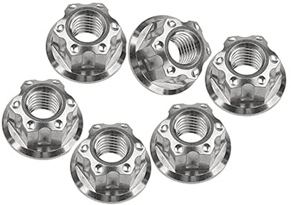 Sechskantmutter aus Titan, Sechskant-Flanschmuttern Ti M8 Mutter for Motorrad-Fahrrad-Bremsenzubehör(Clear)