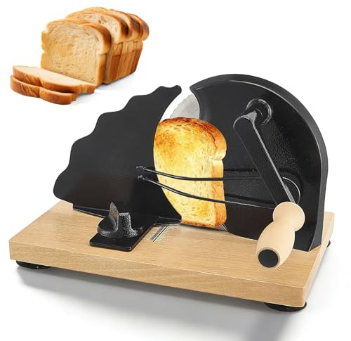 Manuelle Brotschneidemaschine mit Skalenlinien & Saugnäpfen, Edelstahlklinge, einstellbare Schnittdicke 0-21 mm für gleichmäßige Scheiben - Ideal für Zuhause & Gastronomie