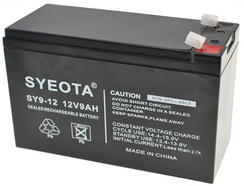 Batteria al Piombo Ricaricabile 12V 9Ah AGM SY9-12 Songyuan per Allarmi UPS Bilance Giocattoli Elettrici