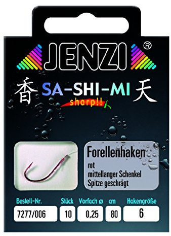 JENZI Forellenhaken SA-SHI-MI Gebunden Gr.6 0,25mm 80cm