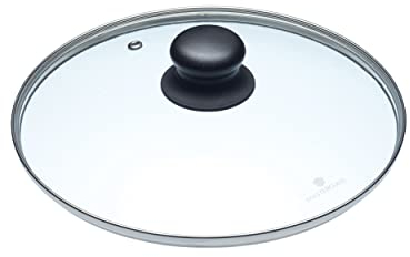 MasterClass Glas-Topfdeckel, Ersatzdeckel für Kochtöpfe und Bratpfannen, gehärtetes Glas und hitzebeständiger Griff, backofenfest bis 180 Grad, spülmaschinenfest, 24cm