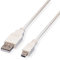 VALUE USB 2.0 Kabel, Typ A - 5-Pin Mini, weiß, 0,8 m