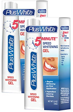 Plus White Speed Whitening Gel - Works in 5 Minutes - Professional Teeth Whitening w/Dentist Approved Ingredient (2 oz, Pack of 2)