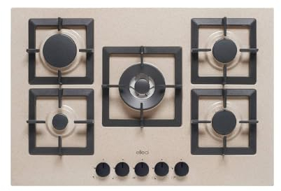 ELLECI Piano Cottura PGSP75151CS a Gas 5 Fuochi 75 cm Colore Avena