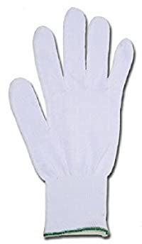 FOR.ME.SA - Guanti bianchi in cotone 100%, polsino extra lungo verde, 7,5 cm, confezione 10 paia, 25866