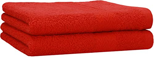 Betz 2 Stück Duschtücher Duschtuch Set Größe 70x140 cm Duschhandtuch Badetuch Strandtuch Handtuch Premium 100% Baumwolle Farbe rot