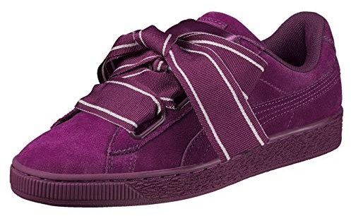 PUMA Femme Suede Heart Satin II Wn's Sneakers Basses, Dark Purple-Dark Purple, 38 EU