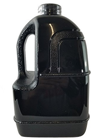 1 Gallon BPA Free Reusable Plastic Drinking Water Big MouthDairy Bottle Jug Container with Holder - Deep Black