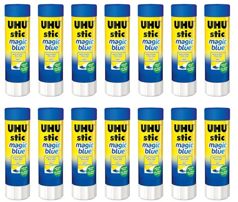 UHU 24er Magic 8,2 g Farbiger Stick Kleber BLAU (Klein)