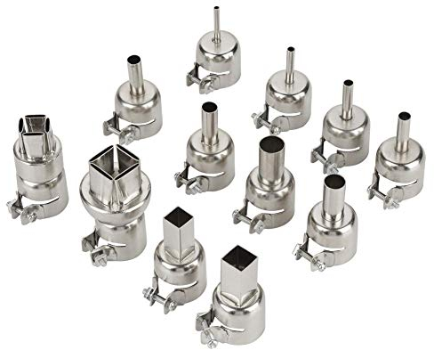 Kit di ugelli per pistola di calore in acciaio da 12 pezzi per 850 accessori per la riparazione delle stazioni di saldatura ad aria calda - Resistente al calore